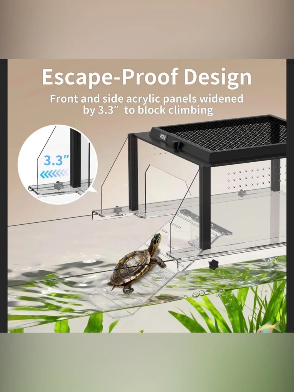 Turtle Basking Platform with Ramp for Aquatic Turtles